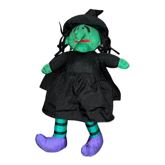 Vintage 1993 Nylon Halloween Witch with Broom Plush Puffalump Style 20” As Is. - Picture 13 of 13